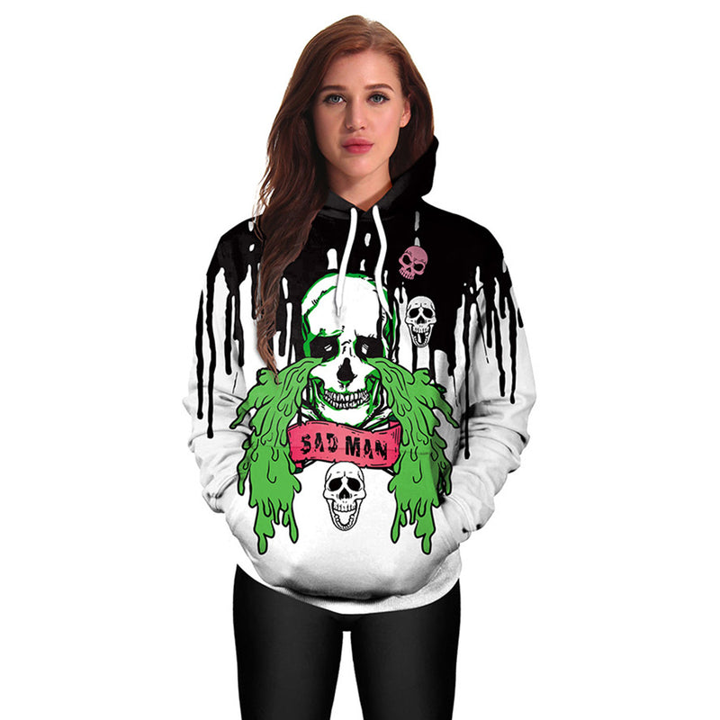 Skeleton Hoodie Skull 3D Digital Printing plus Size Hooded Sweater