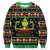 Black Christmas Sweater round Neck Sweater Casual Loose Couple Autumn and Winter