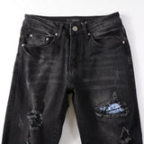 Amiri Jeans Casual Hip Hop Wash Splash-Ink Painted Slim Jeans Casual Fashionable 867