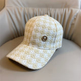 Vintage Check Baseball Cap Rhinestone Striped Plaid