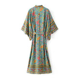 Beth Dutton Bohemian Dress Winter Autumn Midi Dresses Tassel Print Women's Full-Length Dress Blouse