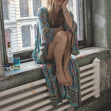 Beth Dutton Bohemian Dress Winter Autumn Midi Dresses Tassel Print Women's Full-Length Dress Blouse