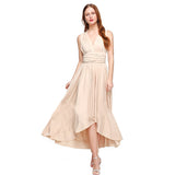 Prom Dresses Multiple Wear Cross Front Short Back Long Backless Sexy Bandage One-Piece Dress Maxi Dress Gift