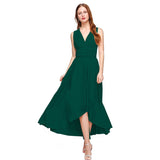 Prom Dresses Multiple Wear Cross Front Short Back Long Backless Sexy Bandage One-Piece Dress Maxi Dress Gift