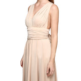 Prom Dresses Multiple Wear Cross Front Short Back Long Backless Sexy Bandage One-Piece Dress Maxi Dress Gift