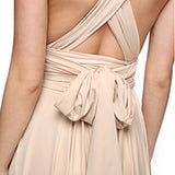 Prom Dresses Multiple Wear Cross Front Short Back Long Backless Sexy Bandage One-Piece Dress Maxi Dress Gift
