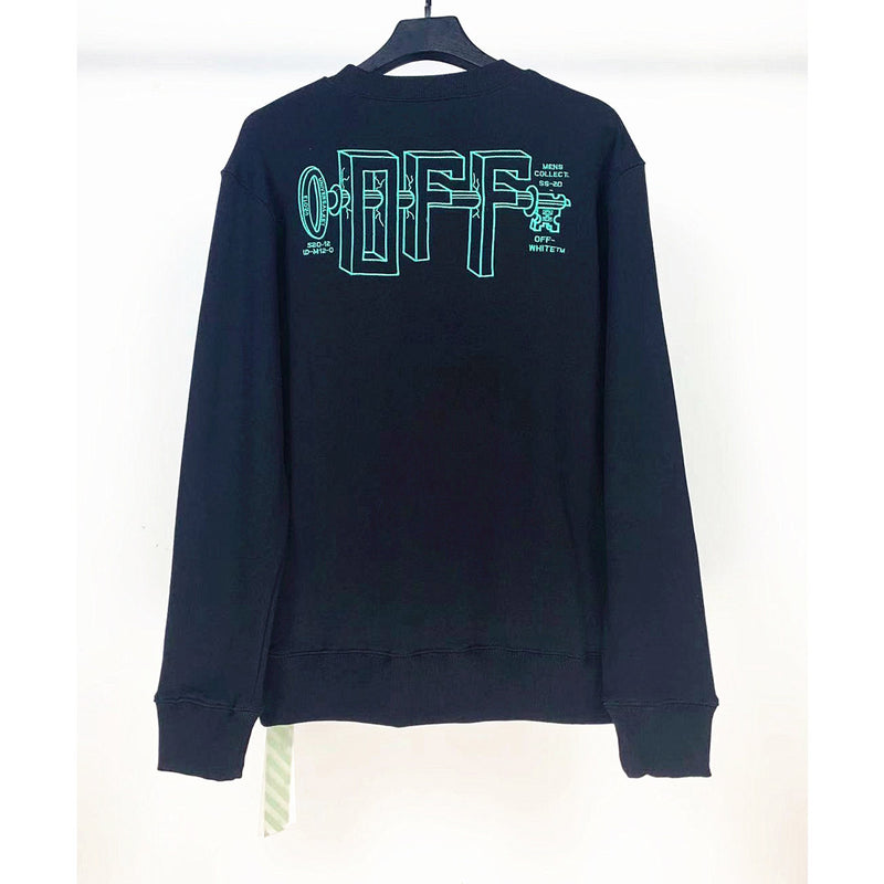Off White Sweatshirts Long Sleeve round Neck Sweater Spring 3D Embroidery Men and Women Same Style Sweatershirt