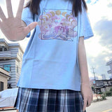 Gothic Lolita Harajuku Style Clothing Printed Short-Sleeved Top T-shirt Women