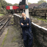 Color Contrast Patchwork Tooling plus Size Retro Sports Trousers Suspenders Casual Denim Trousers Men Denim Overalls