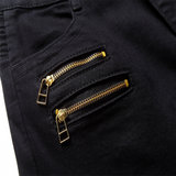 J Shaped Jeans Men's Jeans Motorcycle Style Stretch Skinny Pleated Trendy