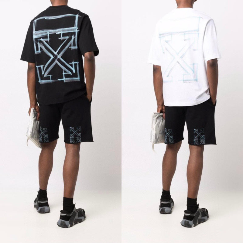 Off White T Shirts Crayon Graffiti Arrow Profile Men and Women Same Type T-shirt