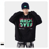 Slogan Graphic Hoodie Letter Print Loose Hooded Sweater