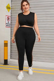 Women Plus Size Pants Casual Mesh Stitching Trousers