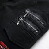 J Shaped Jeans Youth League Men's Patchwork Assorted Colors Micro-Elastic Rivet Straight-Leg Denim