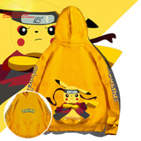 Men and Women Pokemon Pikachu Hoodie Cartoon Animation Loose Top Couple Coat