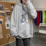 Tom And Jerry Hoodie Sweater Men 'S Hooded Loose Cartoon Printed Coat