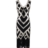 The Great Gatsby Prom Dresses Sequined Tassel Sleeveless Vintage Dress