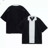 Cavempt Ce Life Cav @ Empt off Center Workwear Black and White Color Matching Short Sleeve Shirt