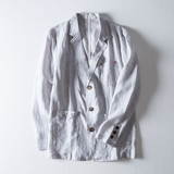 Men Linen Suits Autumn Long Sleeve Solid Color Casual