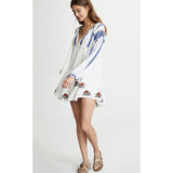 Women Dresses Bohemian Personalized Embroidered Flower Long Sleeve Shirt Dress