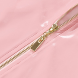 Emily Ratajkowski Dress PU Leather Slip Dress Two-Piece Set