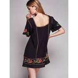 Women Dresses Floral Embroidered Ethnic Style Dress