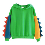 Dinosaur Sweaters Dinosaur Contrast Color Hooded Long Sleeve Sweater