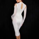 Bella Hadid Dress Stitching Mesh Camisole Dress