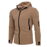 Tactics Style Men Outdoor Windproof Coat Men Casual Jacket Men's Zipper Solid Color Hoodie