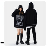 Slogan Graphic Hoodie Hoodie with Drawstrings Baggy Coat