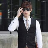 Tuxedo Vests Autumn Men's Suit Vest Male Business Casual Suit