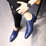 Indo Western Shoes Fashion Snake Pattern Men's Shoes Lace-up Low-Top Leather Shoes
