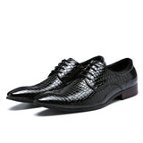 Indo Western Shoes Fashion Snake Pattern Men's Shoes Lace-up Low-Top Leather Shoes