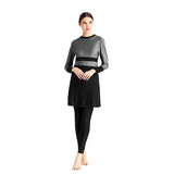Burkini Muslim Swimwear Solid Color Four-Piece Fashion Conservative Swimsuit for Women