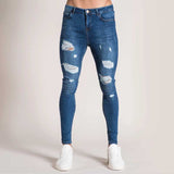 J Shaped Jeans New Ripped Tight-Fit Slim-Fit Figure Flattering Skinny Pants Men's Jeans