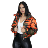 Nina Parker Camo Jacket Fashionable Cotton Coat Coat Camouflage Jacket