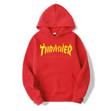 Thrasher Hoodie Men Brushed Hoody Solid Color Hoodie