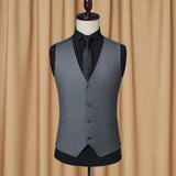 Tuxedo Vests Spring and Autumn Business Slim Gray Suit Vest Men's Suit Vest Leisure Professional Vest Men's Vest