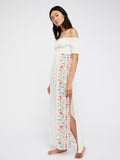Women Dresses Embroidered off-the-Shoulder Split Dress