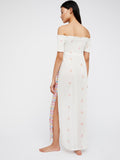 Women Dresses Embroidered off-the-Shoulder Split Dress