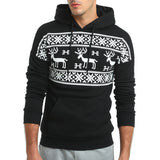 Black Christmas Sweater Night Elk Printing Leisure Sports