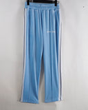 Palm Angels Velvet White Striped Side Zipper Sports Casual Pants Couple