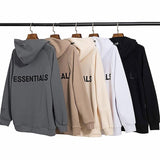 Fog Tops Autumn and Winter Double Line Letter Hoodie Sweater High Street Men and Women Fleece Zipper Coat Fear Of God