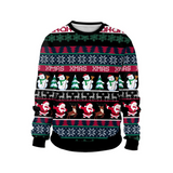 Black Christmas Sweater Winter Christmas 3D Printing Casual Loose Sweatshirt