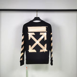 Off White Long Sleeve Round Neck Neck Sweatshirt Autumn And Winter Round Rubber Strip Crew Neck Pullover Sweatshirt Men And Women
