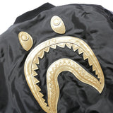 BAPE Varsity Jacket Embroidered Leather Jacket Baseball Uniform Autumn and Winter Men's Clothing