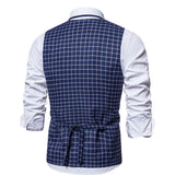 Tuxedo Vests Men Suit Vest European and American Fashion Plaid Vest Personality Fashion
