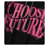 Slogan Graphic Hoodie Tide Card Log Loose round Neck Velvet Padded Hooded Sweatshirt