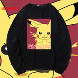 Men and Women Pokemon Pikachu Hoodie Anime Long Sleeve T-shirt