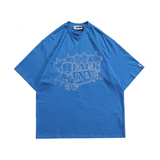 Blackair T Shirt Embroidered Letter T-shirt Loose round Neck Bottoming Shirt